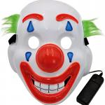 Joker Clown Luminous LED Halloween Lighting Face Mask For Cosplay Party Props for sale