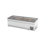 800L 1100L Glass Door Chest Freezer R290 R404A Island Freezer Sliding glass doors for sale