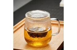 China Customized Glass Tea Infuser Cup Single Serving Borosilicate Glass Material supplier