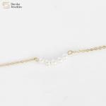 Stainless Steel Simple Layered Necklace Circle Pearl Pendant Clavicle Chain Choker