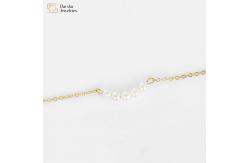 China Stainless Steel Simple Layered Necklace Circle Pearl Pendant Clavicle Chain Choker supplier