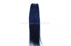 China Customized Chinese Blue Non Remy Human Hair Extensions Long Straight supplier
