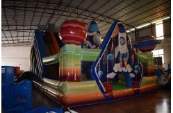 China Spaceship Inflatable Fun City With Fence Wall Around / Party City Bounce House supplier