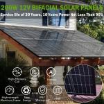 25Lbs Bifacial 200W Monocrystalline Rigid Solar Panels For Home Off Grid Systems