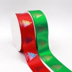 Red Satin Polyester Foil Custom Logo Print Ribbon for sale