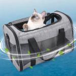 Pet Handbag Light Foldable Soft Large Space Top Open Mesh Breathable 3 Doors Pad Mat Cat Shoulder Bag For Dogs for sale