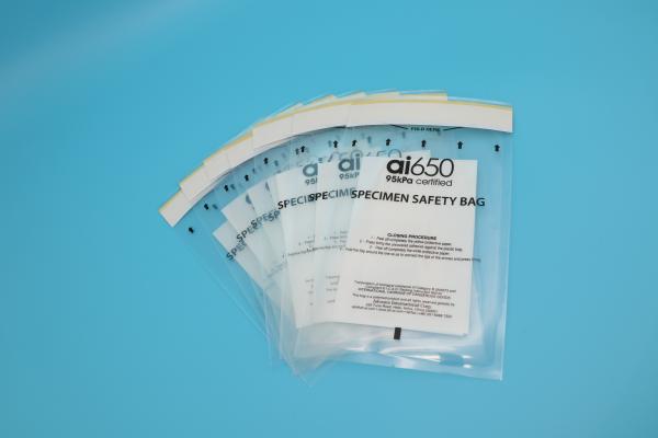 95kPa Sample Transfer Bag With Pressure Sensitive Adhesive Closure 168mm X 283mm