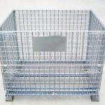 Galvanized Collapsible Steel Mesh Storage Cage , Foldable Wire Mesh Pallet Cage for sale
