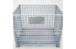 China Galvanized Collapsible Steel Mesh Storage Cage , Foldable Wire Mesh Pallet Cage supplier