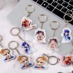 Durable Custom Acrylic Keychains Cartoon Character Printed Clearly With Metal Ring for sale