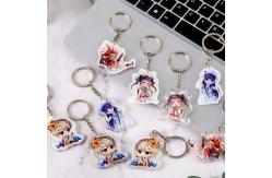 China Transparent Acrylic Keychain With Metal Ring Cute Animation Cartoon Character Printed supplier