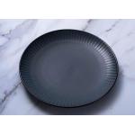 Reactive Dark Green Ceramic Dinner Plate Solid Color Dishes Plates For Restaurant for sale