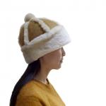 Classic Double Face Sheepskin Beanie Hat Winner Women Leather Hats for sale