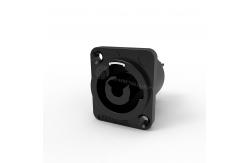 China Ip65 3 Pin Female Waterproof Power Connector Black Output Outdoor Powercon supplier