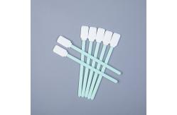China Rectangular Microfiber Swabs Green PP Stick , Sterile Cleaning Swabs For Printers supplier