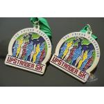 Matt Silver Plating Custom Sports Medals / Upstander 5K Medal for sale