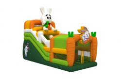 China Tarpaulin Inflatable Water Slides Rabbit Themed Kids Water Jumping Castle With Slide supplier