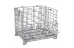 China Custom Stackable Wire Mesh Storage Bins , Welded Steel Mesh Storage Cages supplier