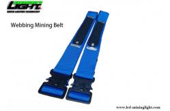 China Blue Webbing Mining Waist Belt With Self Locking Clips Reflective Strip supplier