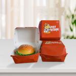Customized printing disposable fast food burger box corrugated paper burger box packaging for sale