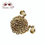 Gold-Galvanized G80 Lifting Chain, Grade 80 Alloy Chain With Single/Double Clevis Grab Hooks for sale