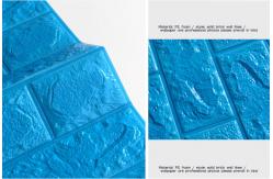 China Blue Colour EN71 3D Foam Wall Stickers Foam Panels 770×700mm supplier