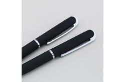 China Business Ball Pen With Logo Metal Rotating Soft Coating Soft Touch Ballpoint Pen supplier