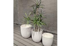 China Character Textured Surface Fiber Clay Planter With Frost Resistant Character And Modern Style supplier