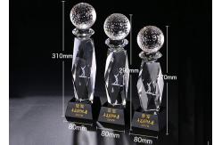 China Golf Event Crystal Trophy Cup With Inside 3D Laser Golf Figure OEM Available supplier