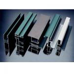 Wood Grain Extruded Aluminium Door Profiles Length Customized With Transfer Printing