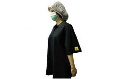 China Breathable Short Sleeve Anti Static Polo Shirts For Semiconductor Industry supplier