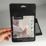 Matte Black Aluminium Foil Pouch Phone Case Packaging Wire Cable Zipper Lock With Clear Window for sale