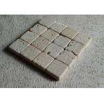 Beige Natural Travertine Coasters Birthday Decoration Items Tumbled Finish for sale