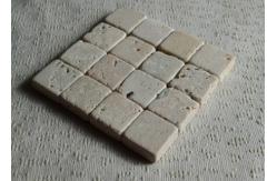 China Beige Natural Travertine Coasters Birthday Decoration Items Tumbled Finish supplier