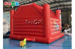 China Fire Themed Printed Red Inflatable Bounce Trampoline For Kids Amusement Park supplier
