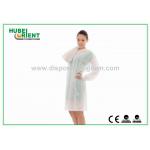 Knitted Collar Protective Disposable Lab Coats Small Splash Proof With Snaps Closure for sale