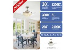 China 1stshine Fandelier Decorative Retractable Ceiling Fan With LED Lights supplier