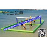 Green Beach Volleyball Field / Outdoor Floating Inflatable Volleyball Court for sale