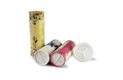 China Gold stamping Paper Tube Packaging For Powder / Spice With Sieve Cover supplier