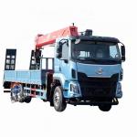 Liuqi Flatbed Transport Truck 14 Tons With Crane 10 Speed Transmission for sale