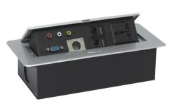 China Multifunctional Hydraulic Desktop Flip Socket Switch Junction Box For Office Furniture supplier