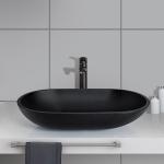 Black Oval Shaped Vessel Sink Bathroom Anti Rust Finish for sale