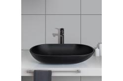 China Black Oval Shaped Vessel Sink Bathroom Anti Rust Finish supplier