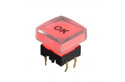 China 15x15 LED Push Button Switch 30mA 30VDC With Sculptured Cap supplier