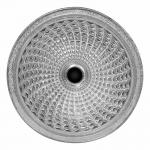 Silver Funnel Shaped Crystal Wash Basins Chromed Etched Glass Vessel Sinks