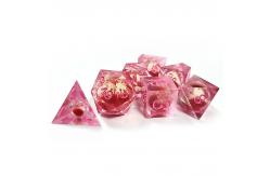 China Flowing Sand Rouge Red Crystal Resin Polyhedral Dice For Lucky Activities supplier