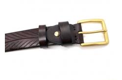 China Male 100cm Casual Embossed Leather Belt With Alloy Buckle supplier