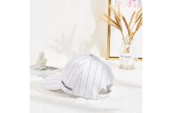 China Stripe 6 Panel Embroidered Baseball Caps With Back Closure supplier