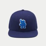 Personalized Flat Brim Snapback Hats Snap Button Adjustable Navy Blue Towel Embroidered