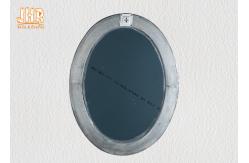 China Oval Industrial Style Fiberglass Furniture Silver Mosaic Glass Framed Wall Mirror supplier